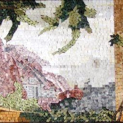 Italian View Landscape Wall Art Design Marina Luxury Handcrafted - Mosaic Reproduction - Mesh Backing