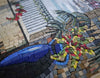 A vista panorâmica da baía em mosaico a partir de uma varanda
