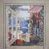 Vista del restaurante de la ventana - Diseño de mosaico | Paisaje | Mozaico