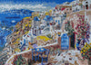 Arte della parete in marmo mosaico fatto a mano dell'isola di Santorini