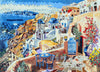 Handmade Mosaic - Santorini Island in The Aegean Sea
