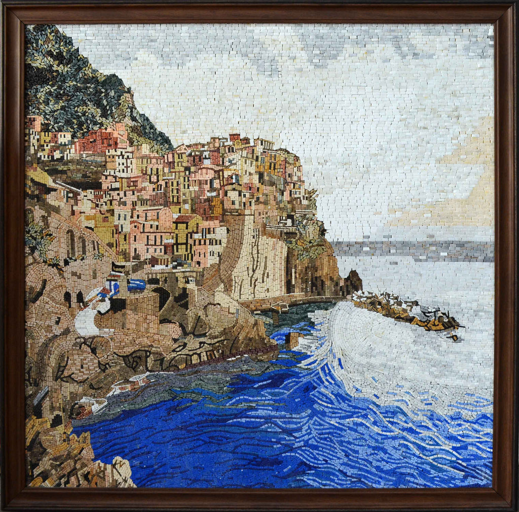 Manarola Italien Ansicht-Mosaik-Meerblick