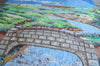 Fiume attraverso la terra verde - Arte della parete del mosaico