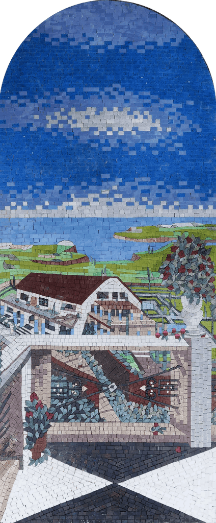 Vista del balcón de la ciudad - Arte mosaico