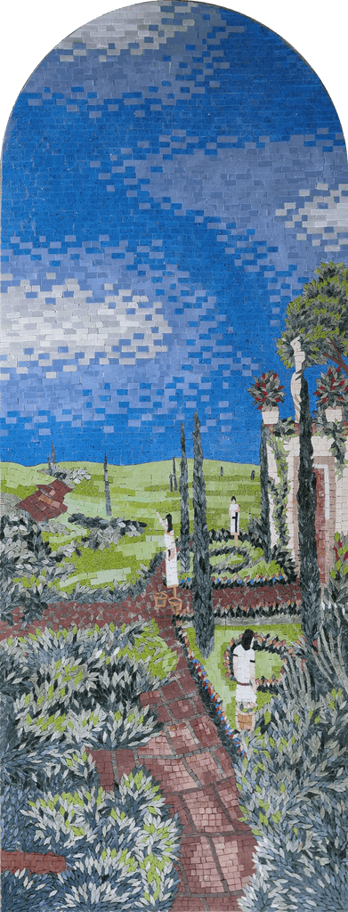 Paisaje de jardín - Arte mosaico