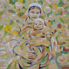 Reproducción de mosaico de madre con un niño