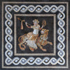 Dionisio dios montando tigre mosaico reproducción
