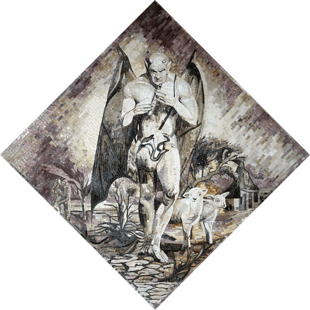 Lúcifer, o anjo da música - Arte em mosaico