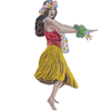 Arte em mosaico de dançarina havaiana