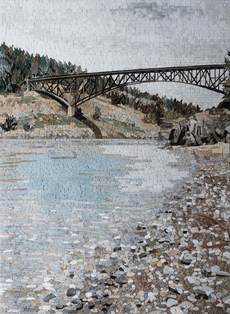 Vista mosaico del río - El puente