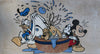 Obra de mosaico - Plutón con Mickey y Donald