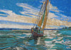 Mosaic Tile Art - Magnificent Sailboat