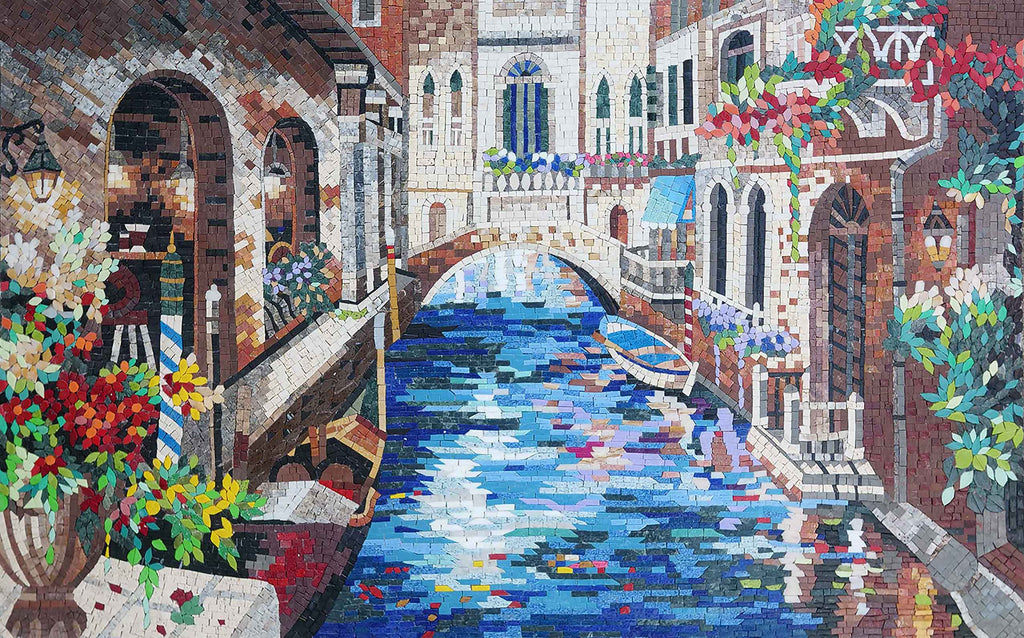 Vue tranquille de Venise : chef-d'œuvre de la mosaïque italienne