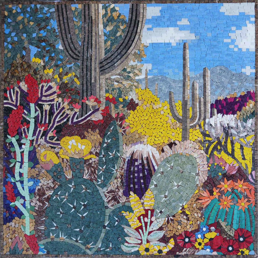 Cactus Land - Mosaic Art