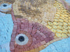 Arte em mosaico - peixe e champanhe