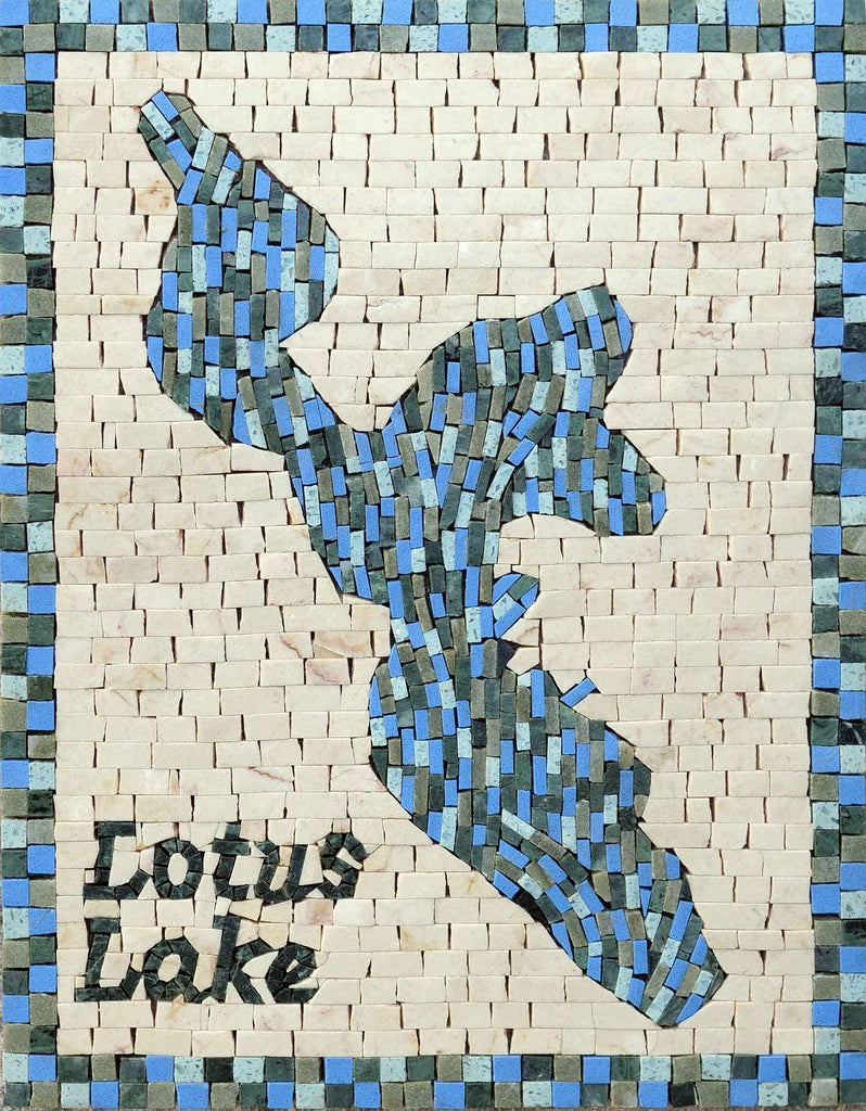 Signo de mosaico del lago Lotus