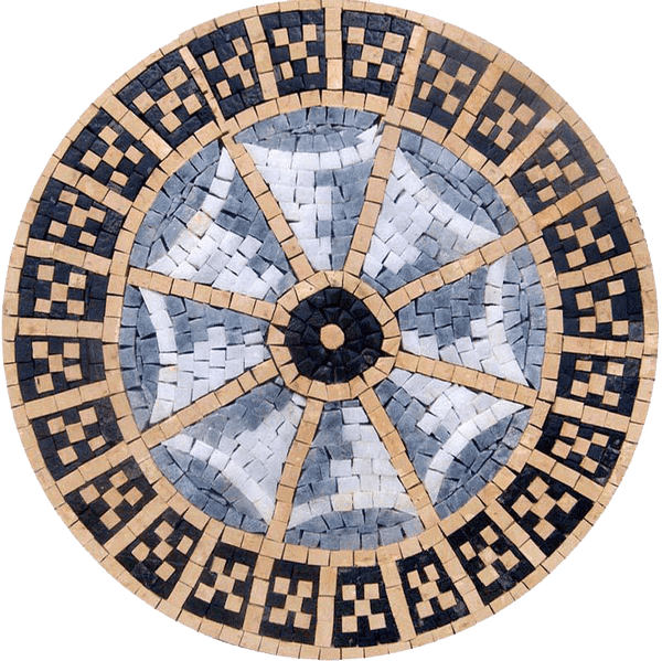 Mosaic Art Work - Gray and White Web