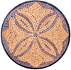 Mosaico de flores de mármore redondo - citrino