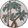 Mosaik-Kunst-Medaillon – Palmen-Akzent