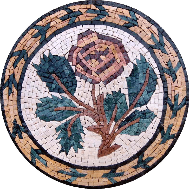 Medallón de Arte Mosaico - Flor de Tulipán