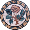 Medalhão de arte em mosaico - flor de tulipa