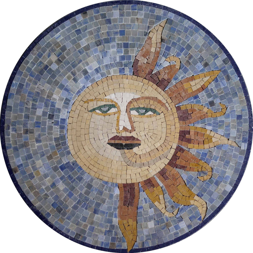 Mosaik-Medaillon der aufgehenden Sonne