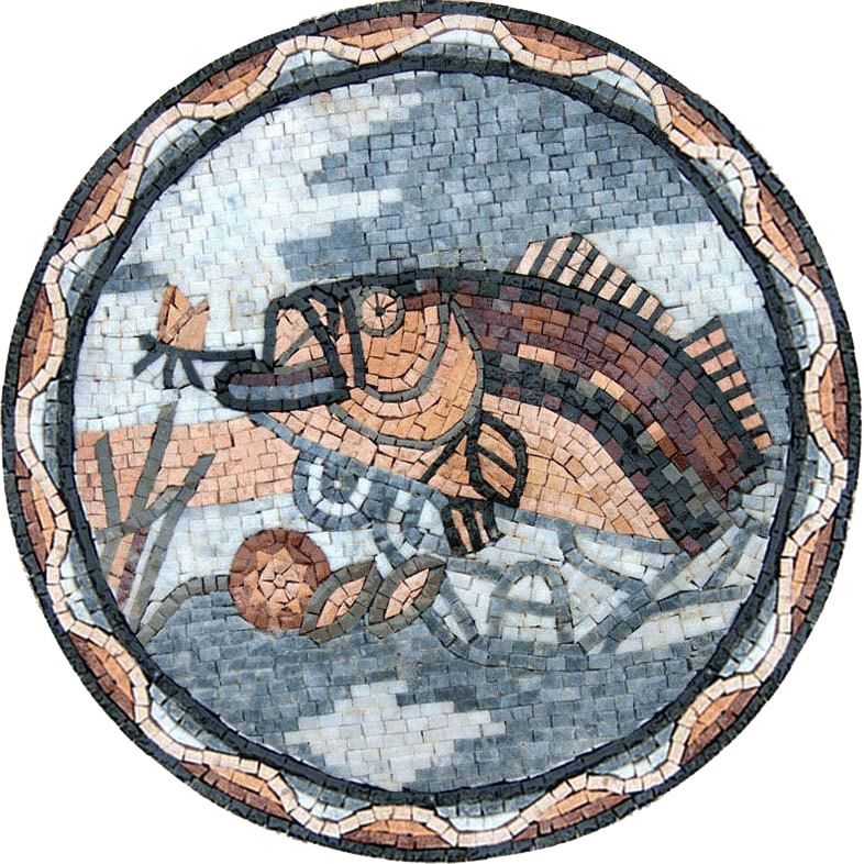 Medalhão Mosaico - Peixe Vermelho