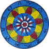 Medallón de mosaico: la rueda del zodiaco vibrante
