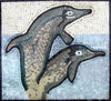 Golfinhos com destaque em mosaico náutico