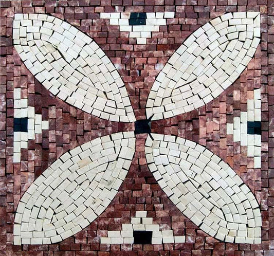 Marble Stone Square - Four Petals