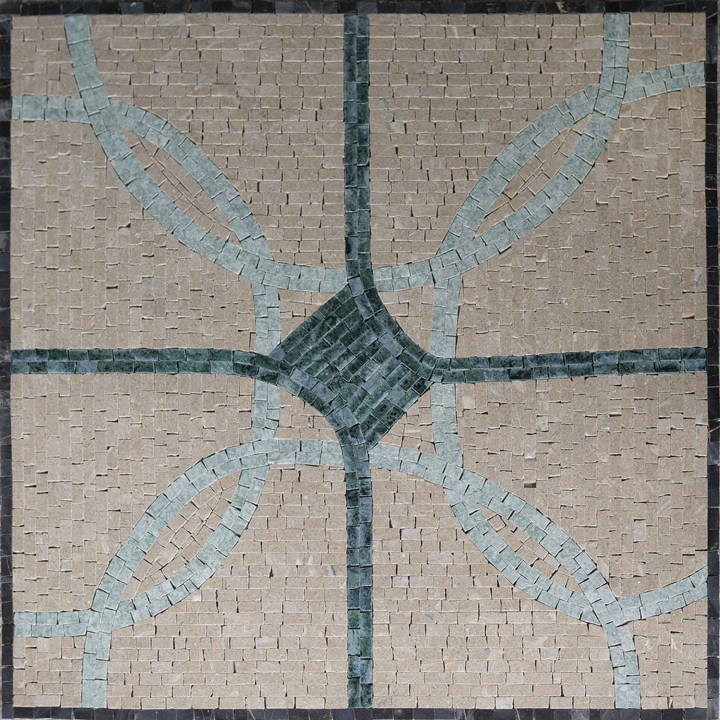 Mosaico in pietra - Verde Jada