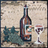Bicchiere di Vino - Mural de mosaico de vino | Alimentos y Bebidas | Mozaico