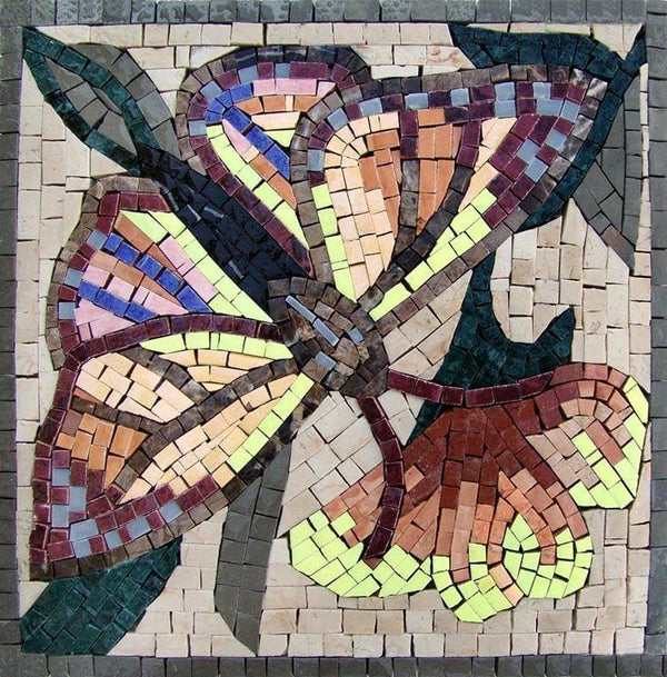 Visionary Mosaic Art - The The Butterfly - Mesh Backing