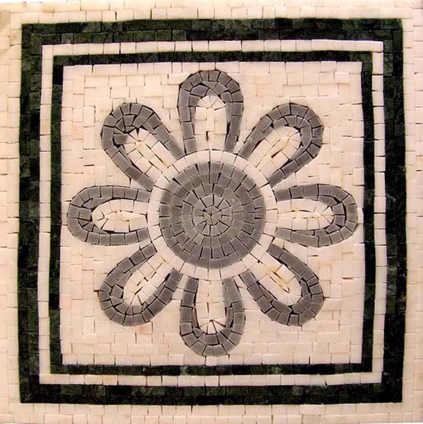 Radiating Flower Petals - Mosaic Mural Tile Panel - Mesh Backing