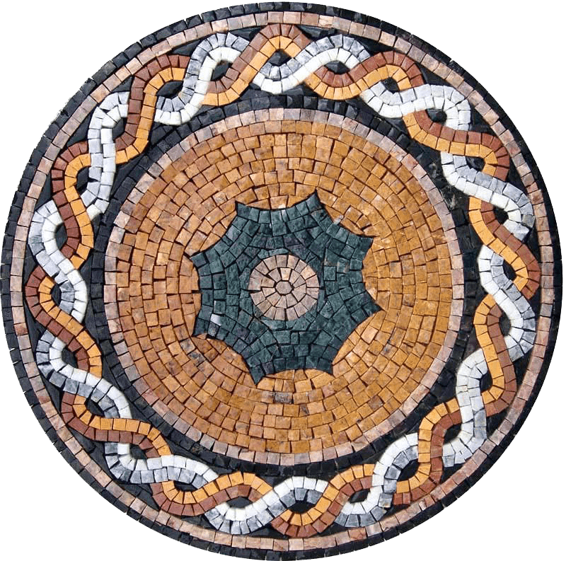 Mosaico de piedra circular - Suha