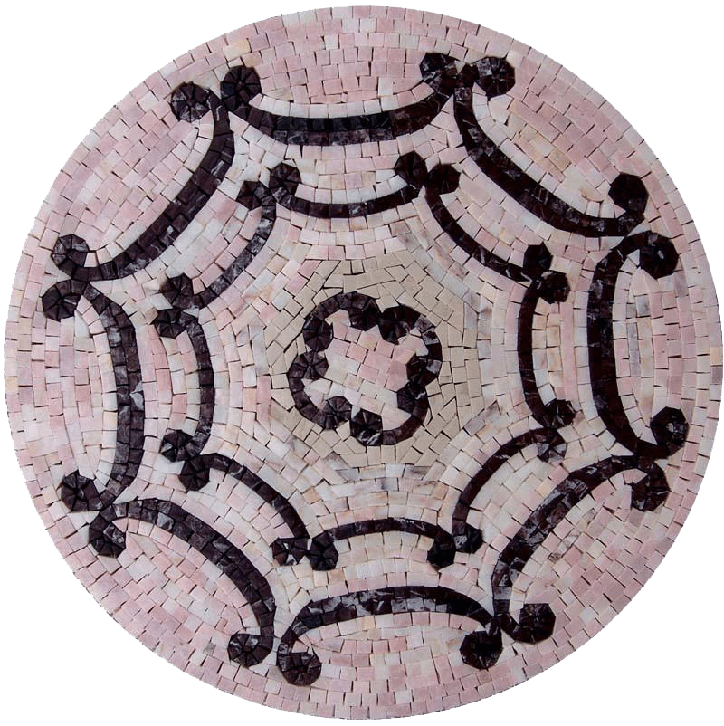 Medalhão de arte em mosaico de mármore - Aurelia
