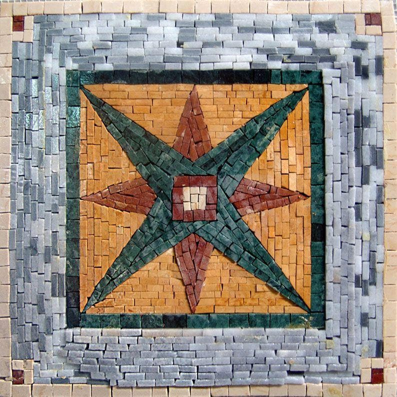 Izarra - Obra de mosaico de brújula | Mozaico