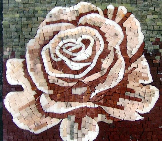 Mosaik-Fliesen-Kunst - die Rosa Flora