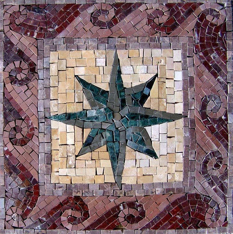 Nautica - Arte em mosaico de bússola | mosaico