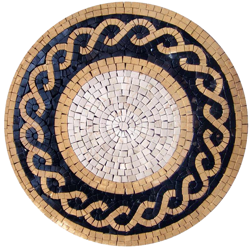 Medalhão de arte em mosaico romano - Corda