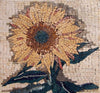 Arte em mosaico em azulejo - detalhes em girassol