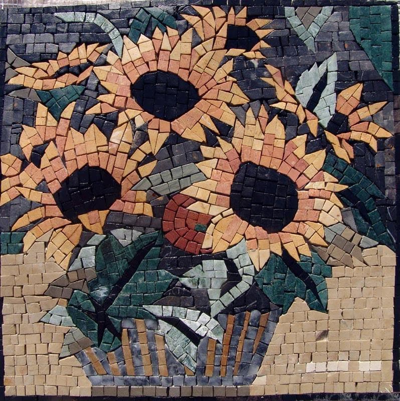 Patrones de azulejos de mosaico - Margaritas de girasol