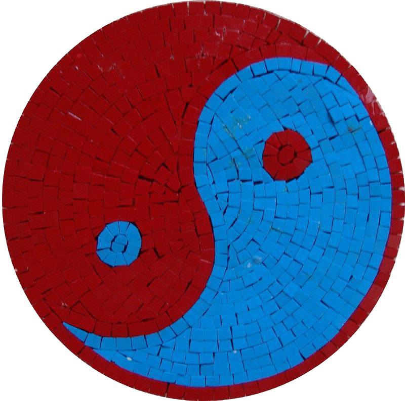 Medallón colorido del azulejo del arte del mosaico de Yin Yang