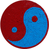 Medalhão de azulejo de arte em mosaico colorido Yin Yang
