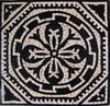 Geometric Flower Mosaic - Jupiter Black