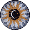 Minguante Crescente - Medalhão Mosaico da Lua