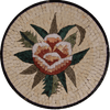 Arte em mosaico medalhão - rosa do deserto