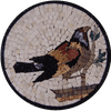 Médaillon Mosaïque - L'Oiseau Bouvreuil