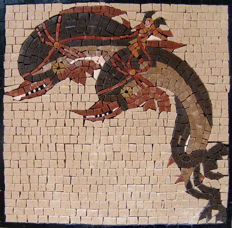 Patrón de mosaico de delfines