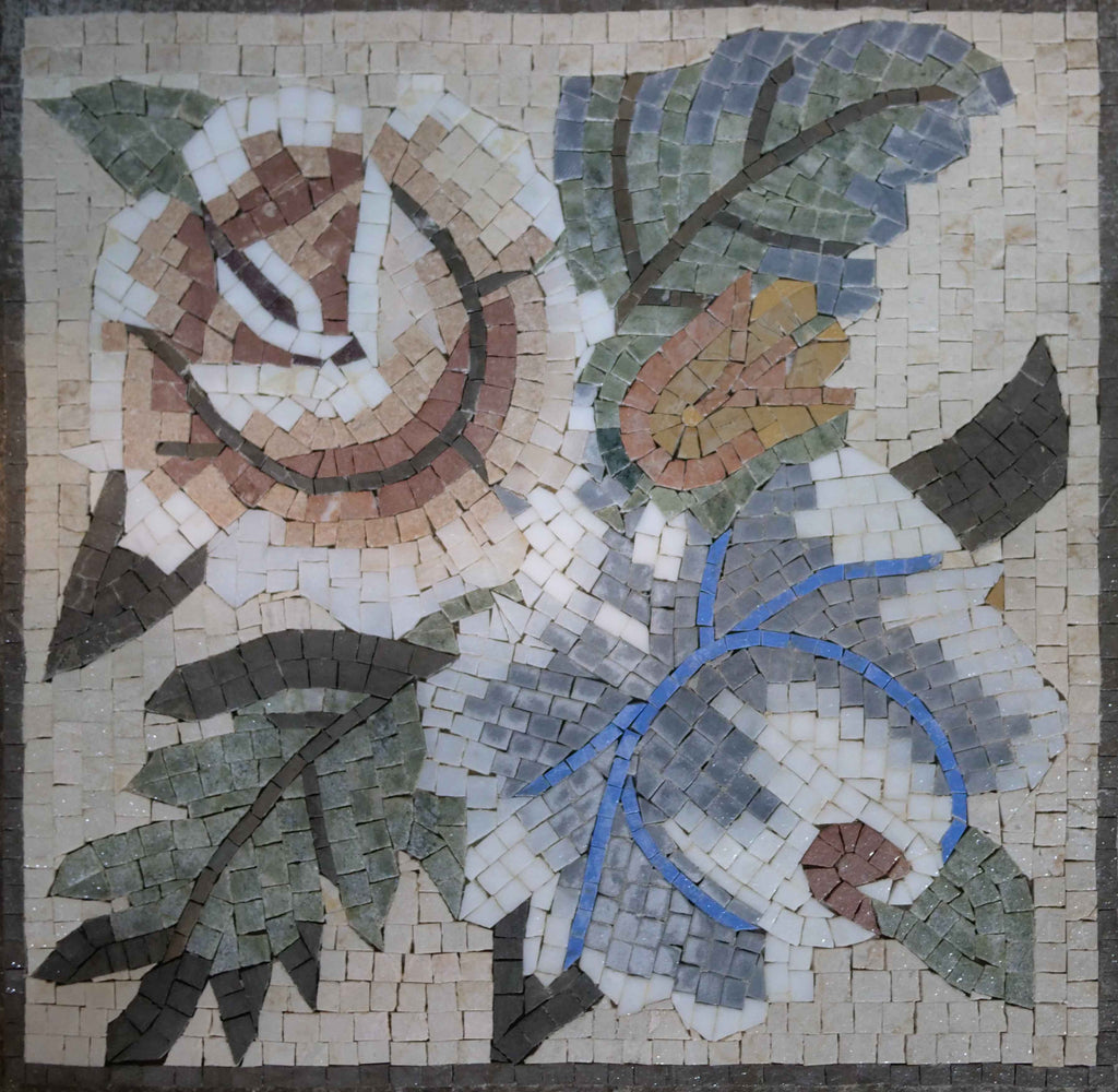Mosaic Wall Art - Floral Stone